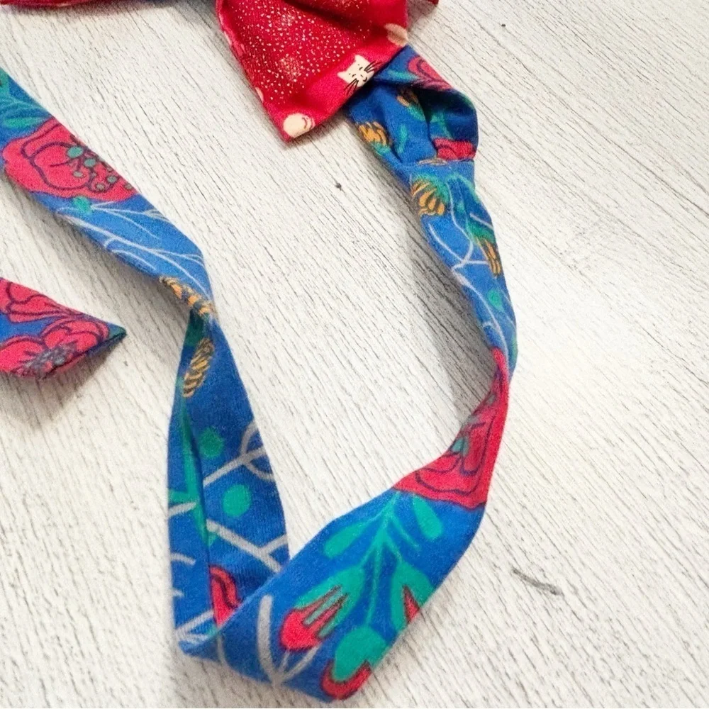 New MATILDA JANE Kid’s Red Blue Floral Tulle Detail Sash Belt Tie One Size 44”